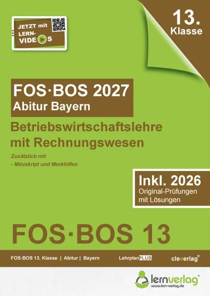 Abiturprüfung FOS/BOS Bayern 2027 Betriebswirtschaftslehre mit Rechnungswesen 13. Klasse