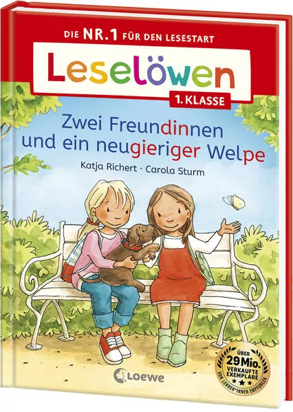 Cover: Leselöwen 1. Klasse - Zwei Freundinnen und ein neugieriger Welpe