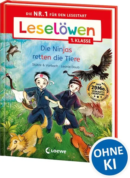 Cover: Leselöwen 1. Klasse - Die Ninjas retten die Tiere