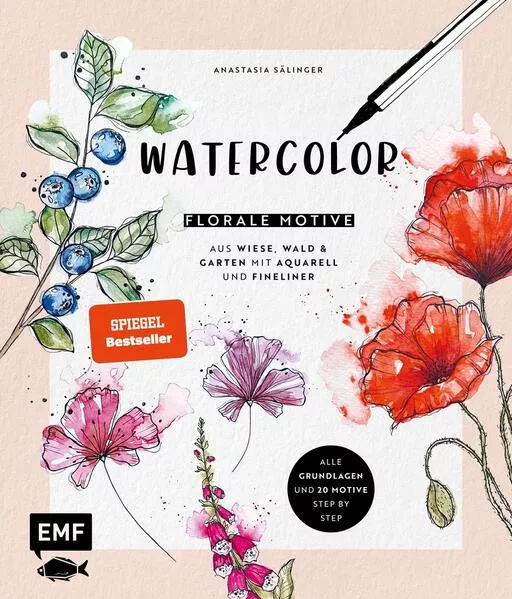 Cover: Watercolor – Florale Motive aus Wiese, Wald & Garten mit Aquarell und Fineliner