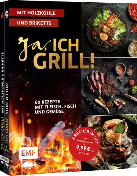 Cover: Ja, ich grill! – Mit Holzkohle und Briketts: Doppelt gut – 2 Bücher im Set