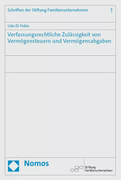 Verfassungsrechtliche Zulässigkeit von Vermögensteuern und Vermögensabgaben</a>