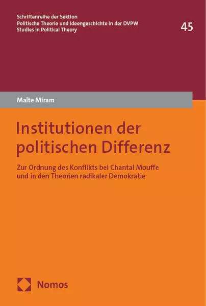 Cover: Institutionen der politischen Differenz