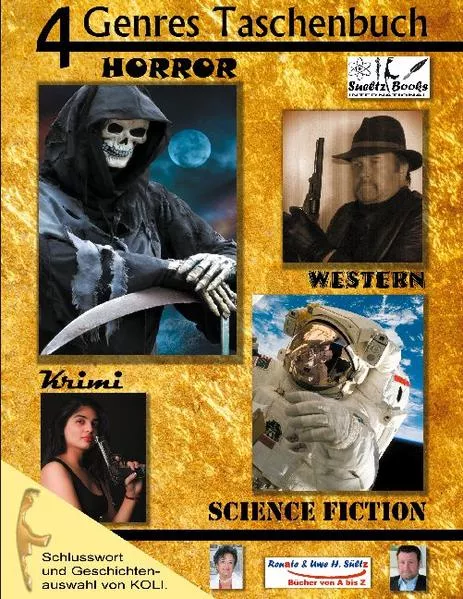 Cover: 4 Genres Taschenbuch Krimi Sci-FI Horror Western