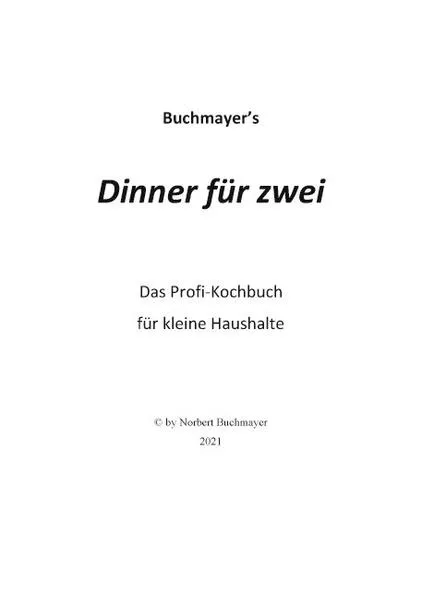 Cover: Dinner für zwei