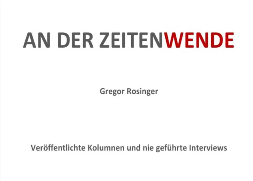 Cover: An der Zeitenwende