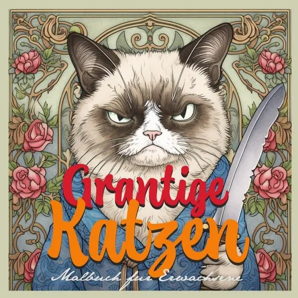 Cover: Grantige Katzen Malbuch für Erwachsene Graustufen