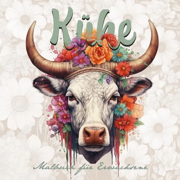 Cover: Kühe Graustufen Malbuch für Erwachsene