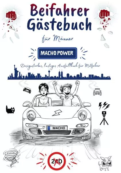 "Macho Power" - Beifahrer Gästebuch für Männer
