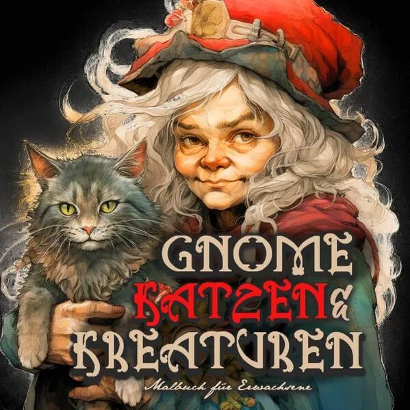 Cover: Gnome, Katzen & Kreaturen Malbuch für Erwachsene
