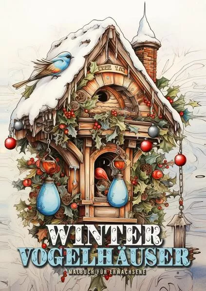 Cover: Winter Vogelhäuser Malbuch für Erwachsene