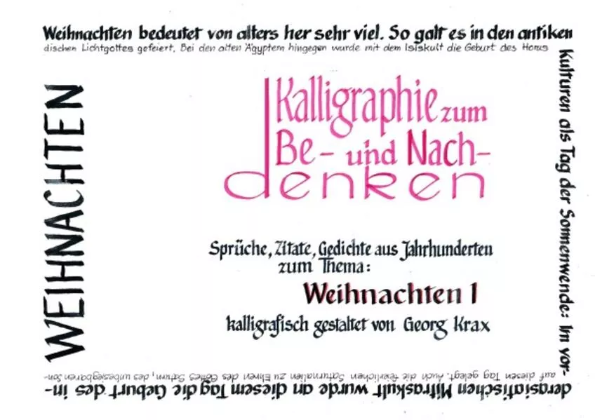 Cover: Kalligraphie / Weihnachten-Neujahr 1