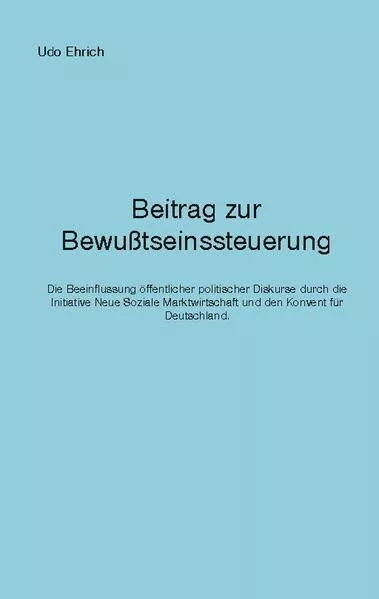 Cover: Beitrag zur Bewußtseinssteuerung