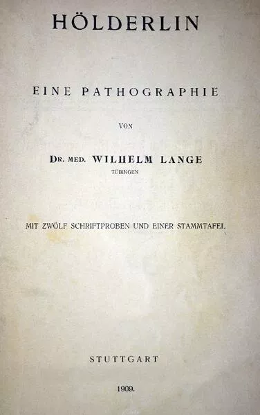 Cover: Hölderlin Eine Pathographie
