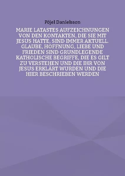 Marie Latastes Aufzeichnungen von den Kontakten, die sie mit Jesus hatte, sind immer aktuell. Glaube, Hoffnung, Liebe und Frieden sind grundlegende katholische Begriffe, die es gilt zu verstehen und die ihr von Jesus erklärt wurden und die hier beschriebe
