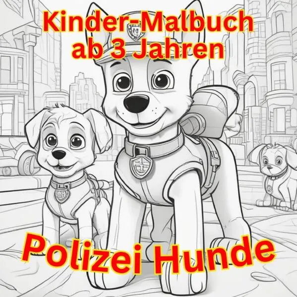 Cover: Malbuch / Kinder Malbuch ab 3 Jahren - Polizei Hunde