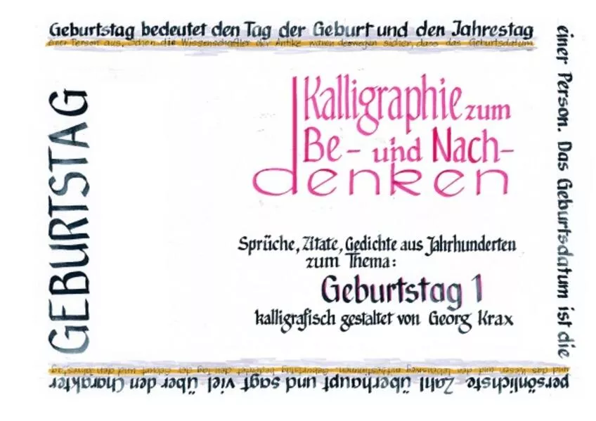 Cover: Kalligraphie / Geburtstag 1