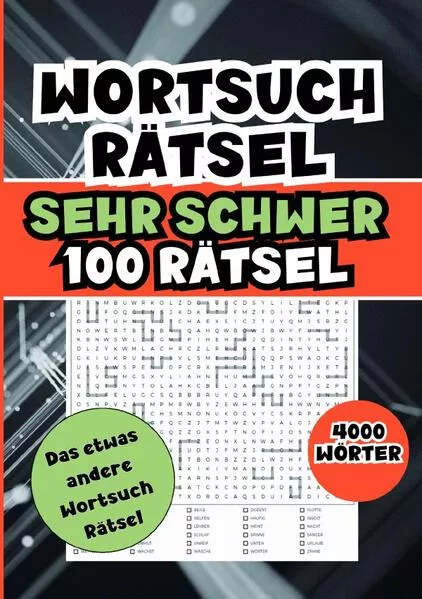 Cover: Wortsuchrätsel schwer- 4000 Wörter