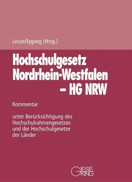 Cover: Hochschulgesetz Nordrhein-Westfalen (Hochschulgesetz - HG NRW)