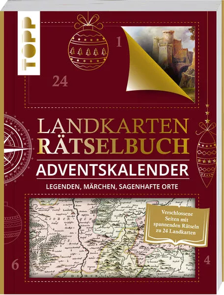 Cover: Landkarten Rätselbuch Adventskalender. Legenden, Märchen, sagenhafte Orte