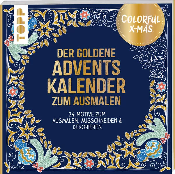 Cover: Colorful Christmas - Der goldene Adventskalender zum Ausmalen