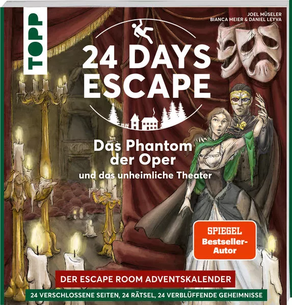 Cover: 24 DAYS ESCAPE – Der Escape Room Adventskalender: Das Phantom der Oper und das unheimliche Theater