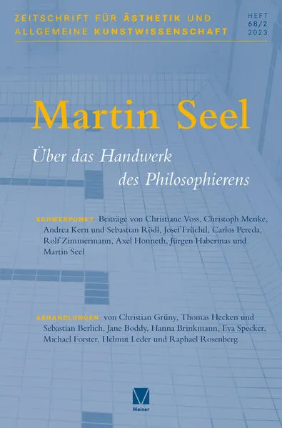 Cover: Zeitschrift für Ästhetik und allgemeine Kunstwissenschaft, Band 68/2