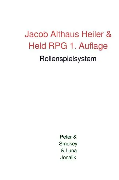 Cover: Jacob Althaus Heiler & Held RPG 1. Auflage
