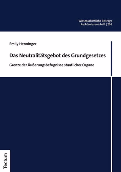 Cover: Das Neutralitätsgebot des Grundgesetzes
