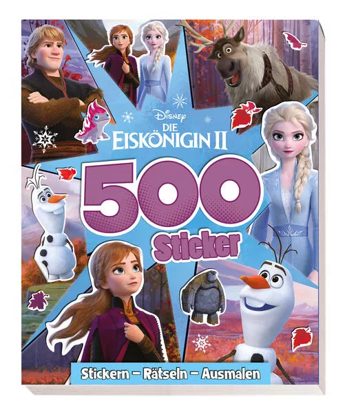 Cover: Disney Die Eiskönigin 2: 500 Sticker - Stickern - Rätseln - Ausmalen