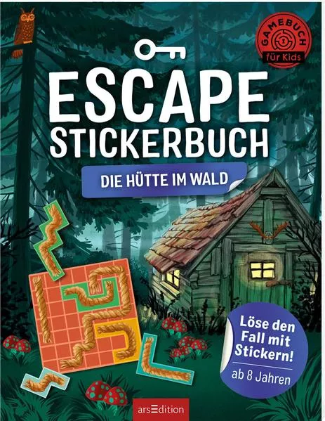 Cover: Escape-Stickerbuch – Die Hütte im Wald
