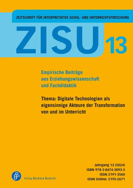 Cover: ZISU 13, 2024 - Zeitschrift für interpretative Schul- und Unterrichtsforschung