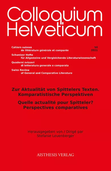 Cover: Zur Aktualität von Spittelers Texten. Komparatistische Perspektiven
