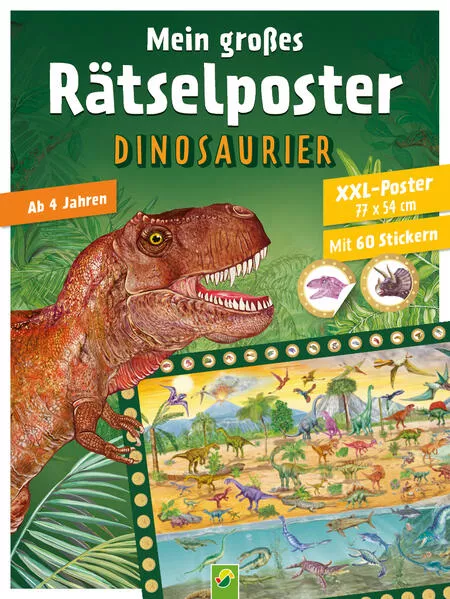 Cover: Mein großes Rätselposter Dinosaurier