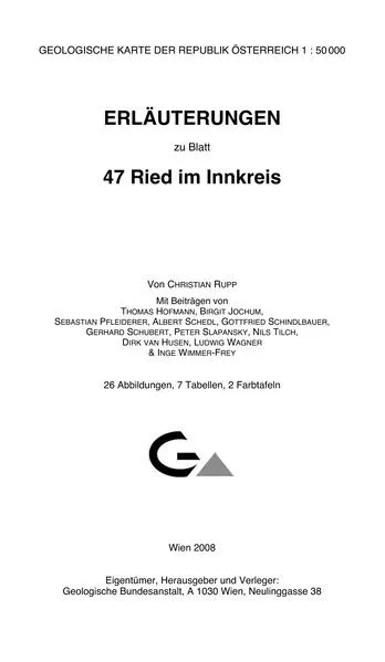 Cover: Erläuterungen zu Blatt 47 Ried im Innkreis