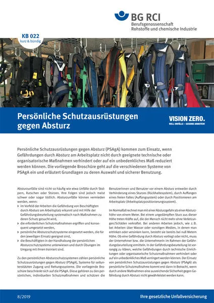 KB 022 Persönliche Schutzausrüstung gegen Absturz