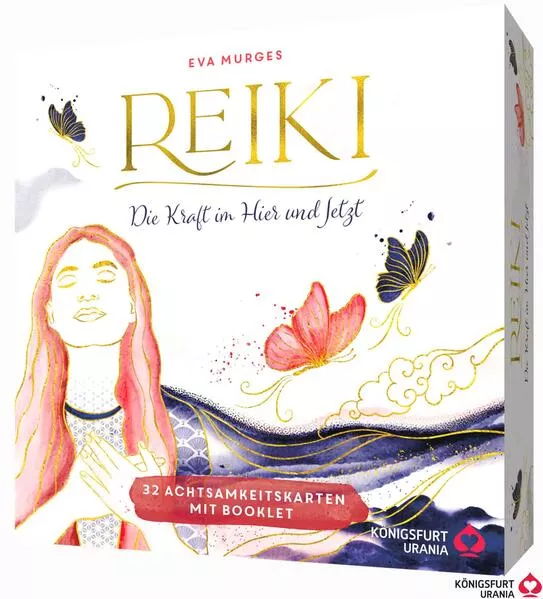 Reiki – Die Kraft im Hier und Jetzt: 32 Achtsamkeitskarten mit Goldfolie und Goldschnitt, Stülpdeckelschachtel mit Goldprägung und 144-seitiges Buch</a>