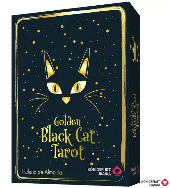 Cover: Golden Black Cat Tarot - Hochwertige Stülpdeckelschachtel mit Goldfolie