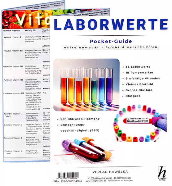Cover: Laborwerte - extra kompakt & leicht verständlich - Pocket-Guide - Faltkarte A5 - Patienten-Ratgeber & Fachliteratur