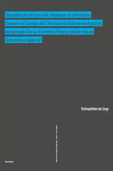 Cover: Technopolitiken der Sorge