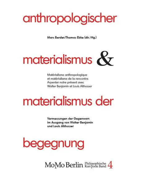 Cover: Anthropologischer Materialismus und Materialismus der Begegnung