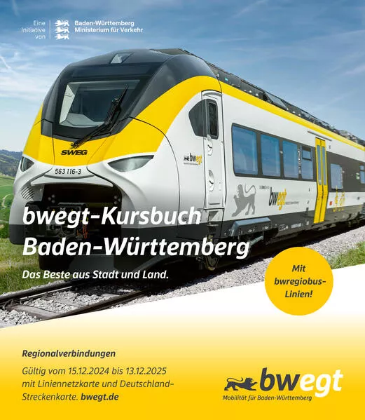 Cover: bwegt-Kursbuch Baden-Württemberg 2025