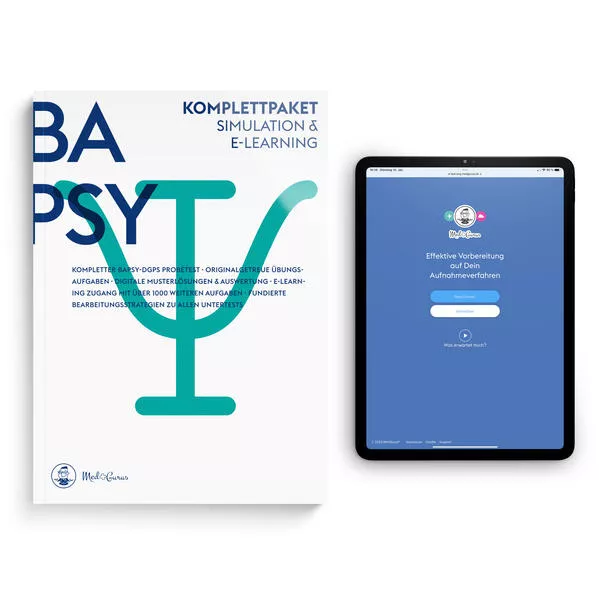 BaPsy-DGPs Vorbereitung | Komplettpaket | Kompletter Probetest & E-Learning zur Vorbereitung auf den Studieneignungstest Bachelor-Psychologie der Deutschen Gesellschaft für Psychologie</a>