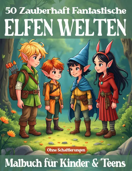 Cover: 50 Zauberhaft fantastische Elfen & Feen Malbuch für Kinder & Teens
