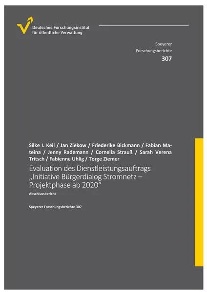 Evaluation des Dienstleistungsauftrags „Initiative Bürgerdialog Stromnetz – Projektphase ab 2020“