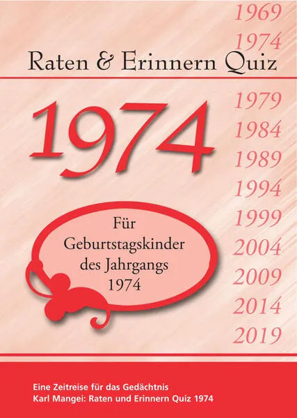 Cover: Raten und Erinnern Quiz 1974