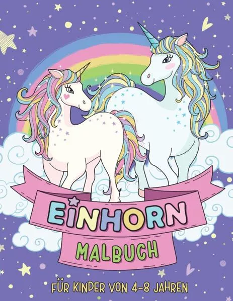 Cover: Einhorn-Malbuch für Kinder ab 4 Jahren