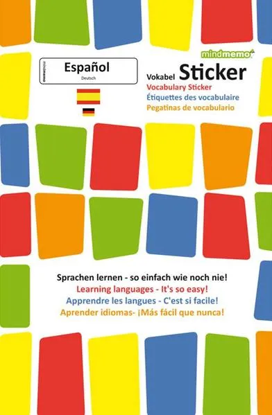 Cover: mindmemo Vokabel Sticker - Grundwortschatz Spanisch / Deutsch - 280 Vokabel Aufkleber für Kinder und Erwachsene