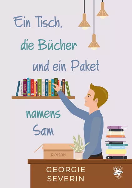 Cover: Ein Tisch, die Bücher und ein Paket namens Sam