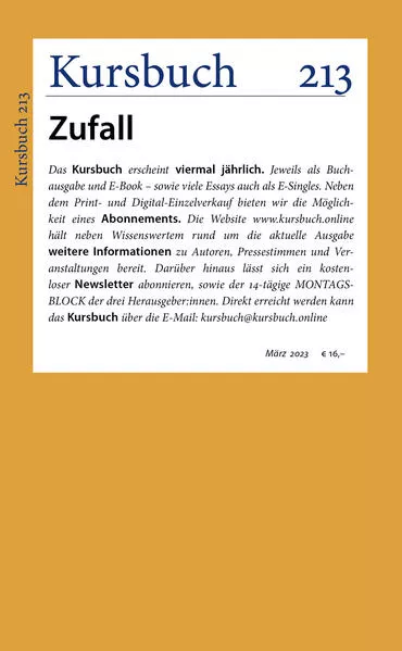 Cover: Kursbuch 213